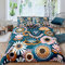 Homewish Folk Floral Duvet Cover Dairy Flower Bedding Set Retro Hand Drawn Blossom Comforter Cover For Kids Boys Girls Women Abstract Art Quilt Cover With 2 Pillow Cases Double Size Pink Blue