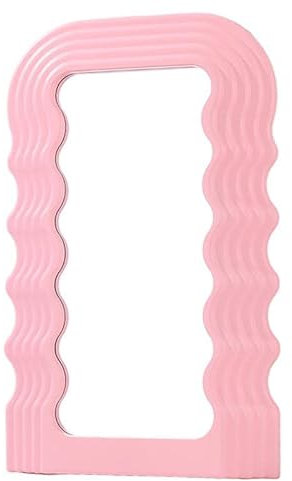 Leeadwaey Miroir mural à suspendre avec cadre pour chambre à coucher Motif vague Rose