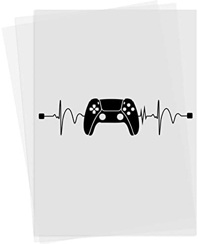 Gaming Lover Iron on Transfer T-Shirt Patch - (A4) 21.0 x 29.7 cm - Video Gaming Love - Esports Heat Transfer Patch - Console Heartbeat Design - A4 Paper Print Logo for Shirts, Bags & More