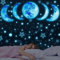 Wandtattoo Leuchtmond Wandaufkleber leuchtsticker Phase des Mondes Leuchtsterne Leuchtpunkte Wanddeko Kinderzimmer Wohnzimmer Schlafzimmer Babyzimmer Kind Junge Mädchen Wandsticker Selbstklebend Blau