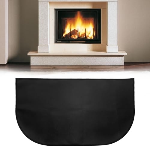 Hojalis Alfombra Ignífuga para Chimenea, 102 * 50CM Tapete Ignífugo para Chimenea, Alfombrilla Ignífuga para Proteger el Suelo de Chispas, Alfombra ignífuga Multicapa, para Estufas Leña