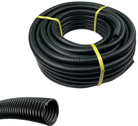 LÖWENBISS Wellrohr Geschlitzt | Leerrohr 25M | Isolierrohr Kabelschutz Wellschlauch Kabelschlauch Schutzrohr | Ø20, Ø29, Ø48 mm | UV-beständig Schwarz