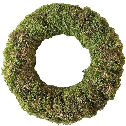 Ciieeo Künstlicher Kranz Aus Moos Grün Konservierter Mooskranz Weihnachten DIY-Kranz Ringe Für Hochzeitsdekoration Party Tafelaufsatz Ornament Grün 20 cm