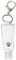 SAKEIOU Clear Empty Bottle Hand Sanitizer Container with Faux Leather Keychain Holder Refillable Bottle White