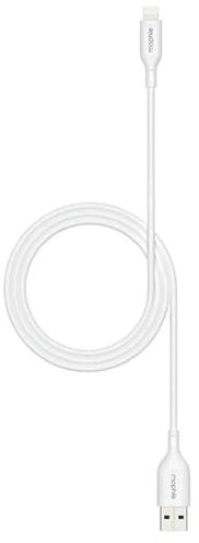 ZAGG mophie Essentials USB-A to Lightning Fast Charger and Data Transfer Cable, PVC, Long-Lasting, Heavy-Duty, 12W, 1m, White