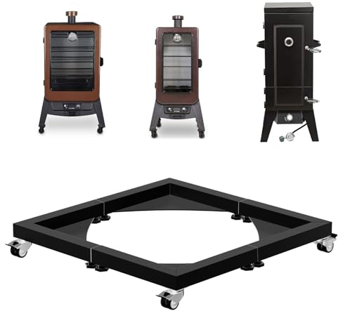 MOASKER Heavy Duty All Steel Smoker Stand with Rolling Wheels Base for Vertical Electric Smoker&Digital Electric Smoker&Electric Smoker&Refrigerator,Universal Mobile Stand Base Mobile Roller