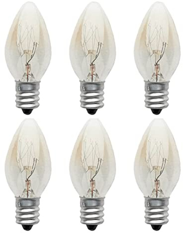 Sollee 6pack 10W E12 Lampe à Sel Ampoule à Vis E12 Ampoule Lampe Pierre de Sel Ampoule à Vis E12 Ampoule Incandescente Veilleuse Ampoule Four pour Réfrigérateur Mac à Brûleur de Cire