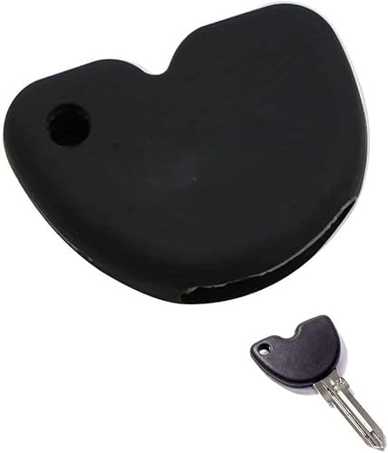 Coque clé en silicone étui de protection compatible avec Vespa GTS 300 GTS 200 GTS 125, LX150 porte-clés moto protection chute chocs rayures (Noir)