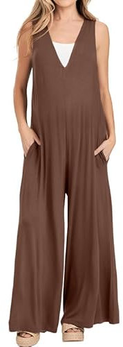 Litthing Salopette Baggy Donna Pantaloni Tuta Gamba Allentata Con Tasche Jumpsuit Taglie Forti Casual Pantaloni Estiva Donna Senza Maniche Spallacci Larghi Oversize Elegante Salopette Premaman