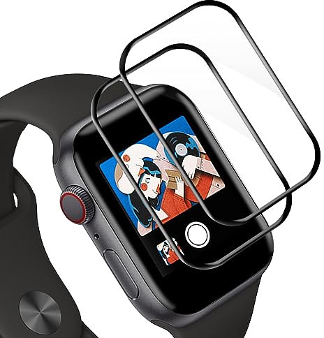 VSEER 2 Stück Schutzfolie für Panzerglas für Apple Watch Series 4/5/6/SE 44mm, Anti-Staub Kratzfest für Series 4/5/6/SE 44mm Schutzglas, Kratzfest Wasserdicht HD Apple Watch 44mm Panzer Schutz Glas