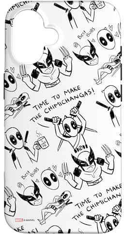Marvel Studios Deadpool & Wolverine Toony Doodles Pattern Hülle für iPhone 16