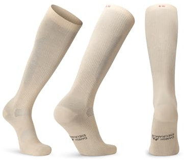 DANISH ENDURANCE Calcetines de Compresión Algodón Orgánico, Mujer y Hombre, Deporte, Recuperación, 1 Pack Beige 43-47