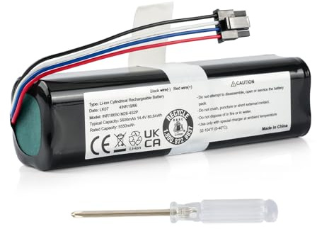 Oyomba Batteria agli ioni di litio da 5600mAh 14.4V 74.88Wh compatibile con Dreame D9, D9 Max, D9 Pro, Dreame D10, L10 Pro, L10 Pro Plus, D10s, Xiaomi Mi Robot S50, S60, S70, S5, S6.
