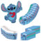 Procos - Vaisselle de fête Disney Stitch, 37 pièces de décoration d'anniversaire comprenant 8 assiettes en carton, 8 gobelets en carton, 20 serviettes et un ballon en plastique, décoration de table