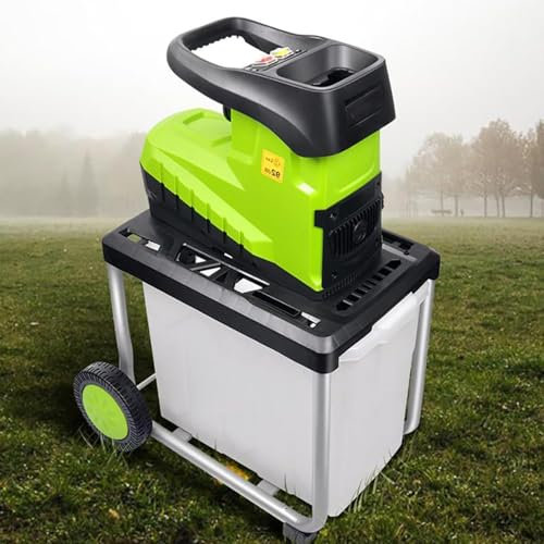 Elektrischer Häcksler Mit 60l Box,2800w Motorleistung,5000 U/Min,Abnehmbarer Mulchbehälter,Perfekt Für Grobe äste & Feines Laub,Platzsparend & Mobil,Chippers