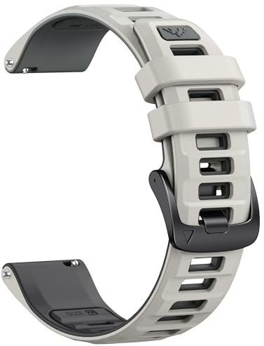 NotoCity für Garmin Venu 3/2 Armband, 22mm für Garmin Forerunner 255/265, Vivoactive 4 Armband, Uhrenarmband Silikon für Huawei Watch GT5/GT4/GT3/GT2 46MM für Damen Herren(Nebelgrau/Graphitgrau)
