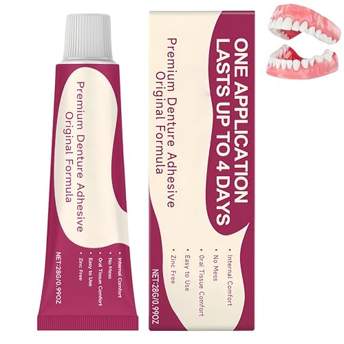 Adhésif pour prothèses dentaires Premium, Colle pour prothèses dentaires sécurisée générique,Gel adhésif puissant pour dents artificielles,Améliore l'ajustement,le confort et la stabilité (1Pièce)