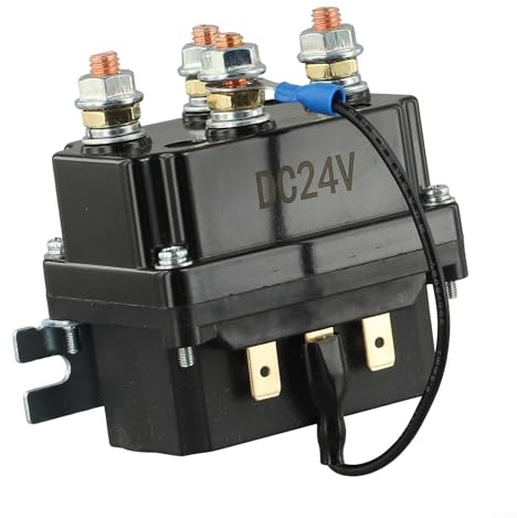 Yhenlovtt Winch Solenoid Contactor Relay, 24V 250A With Wireless Remote Control And Waterproof Casing, Compatible With 9000 Lbs SUV, UTV And For ATV Winch Systems
