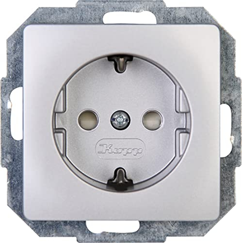 Kopp Plug Socket Protective Cover with Touch Protection, Arctic Silver, 920620089