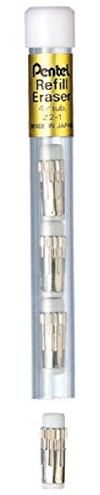 Pentel Refill Erasers For Most Pentel Automatic Pencils Such As GraphGear 1000 GraphGear 500 Sharplet PG500 PG300 P200 Kerry Energize Sterling Flexfit Technica-X & Executive Z2-1N (Pack Of 1 Tube - 4 Eraser Refills)