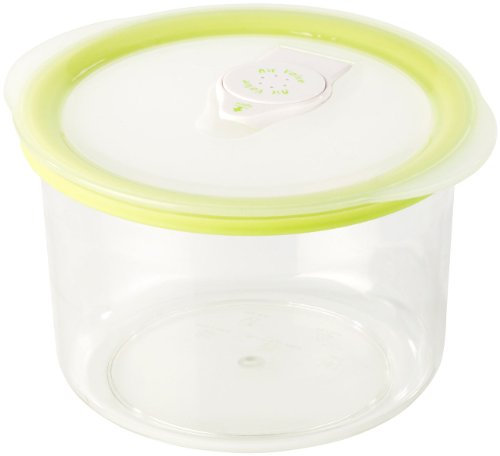 Rosenstein & Söhne Vakuum Brotdose: Runde Vakuumierdose mit 0,6 Liter Volumen, 14,2 x 8,3 cm (Vakuumierer-Behälter, Vakuum-Frischhaltedosen, Mikrowellengeschirr)