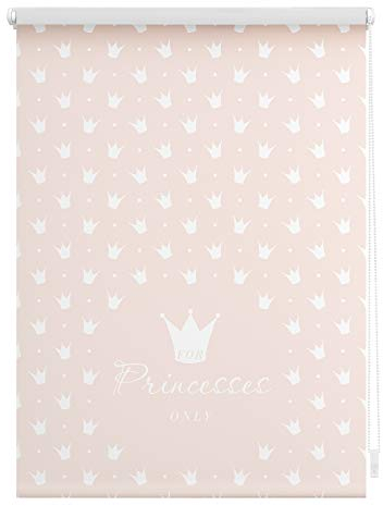 Lichtblick Klemmfix Tageslicht-Rollo mit Motiv, ohne Bohren, Blickdicht, Seitenzugrollo, Made in Germany, Prinzessin Lilly - Rosa 100 x 150 cm (B x L)