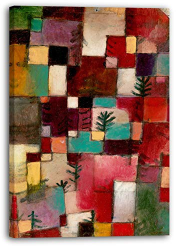 Printed Paintings Leinwand (60x80cm): Paul Klee - Rotgrüne und Violett-gelbe Rythmen (1920)