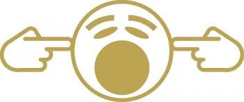 Aufkleber Applikation - Smilie Music Loud - AP0674 - vesch. Größen Farbe gold, Größe 15cm