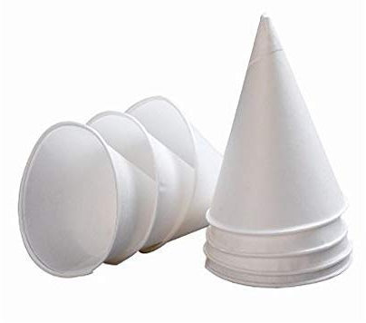 We Can Source It Ltd – White Paper Cone Cups 4oz with Rolled Rim – Single Wall Drinkware for Water Coolers, Snow Cones – Hygienic, and Dispenser Friendly for Offices and Events - Pack of 2000