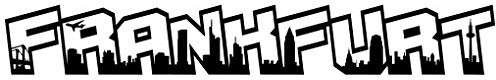 Samunshi® Wandtattoo Frankfurt Schriftzug Skyline schwarz 30x4.2cm