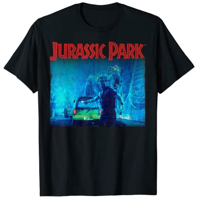 Jurassic Park Rain Action Poster T-Shirt