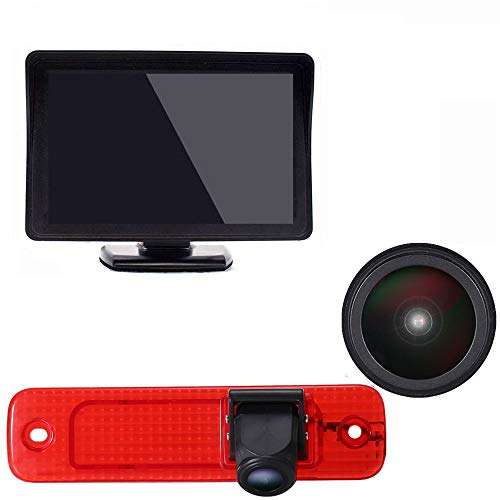 Auto Nachtsicht Rückfahrsystem im 3. Bremslicht Rückfahrkamera + 7 Zoll TFT LCD Monitor für Ford Transit Hecktür Transporter Van 3/Ford Transit MK7 Tourneo/Furgon MK4