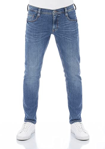 MUSTANG Jeans Herren Stretch Oregon Tapered Fit Jeanshose Hose Denim, Größe:W 38 L 34, Farbvariante:Medium Blue Denim (313)