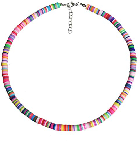 Holibanna Boho Choker Halskette Polymer Clay Choker Beach Party Halskette für Frauen Schmuck (Bunt 6Mm)
