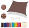 Lingle888 Sonnensegel Sonnenschutz Sonnendach Wasserdicht 98% UV-Schutz Balkon Viereck Rechteck Quadrat Winddicht 8Tage Transport 420D 10Farbe 25Größe (2x2, Braun)