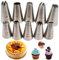 Lot de 10 douilles de glaçage en acier inoxydable sans soudure, grande buse à douille, outils de décoration de gâteaux