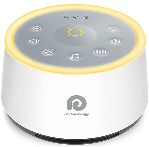 Dreamegg White Noise Machine, D1 Sleep Sound Machine with Night Light for Baby Kid Adult, 24 Natural Sounds Therapy, Continuous or Timer, Sound Machine for Sleeping Nursery Office Travel Gift