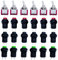 VISSQH 18pcs 12mm Pulsador pulsador redondo Interruptor de botón de Bloqueo+6pcs interruptor palanca Mini para Trompeta de Coche, PC, Lámpara de Mesa, Timbre de Casa