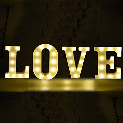 Love Schriftzug - LED Deko Buchstaben - 22 cm - Lampe beleuchtet Hinstellen Hochzeit Schriftzug Wort Batterie Lechtdeko Alphabet Ja Liebe Romantisch Wohnzimmer Leuchtbuchstaben Nachtlicht Dekoration