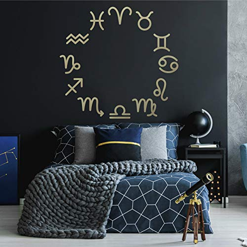 RoomMates RMK4558GM Metallic Zodiac Wandaufkleber zum Abziehen und Aufkleben, Gold
