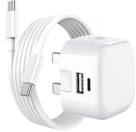 USB C Charger Plug For Samsung Galaxy Tab S10 FE / S10 FE+ / S10 Plus / S10 Ultra / A7 S6 Lite S7 FE S5e/A 10.1/A 8.0/ S9 S9+ A9 A9+ S4 A 10.5-20W Dual Ports PD Wall Fast Charger Plug with Cable
