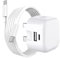 USB C Charger Plug For Samsung Galaxy Tab S10 FE / S10 FE+ / S10 Plus / S10 Ultra / A7 S6 Lite S7 FE S5e/A 10.1/A 8.0/ S9 S9+ A9 A9+ S4 A 10.5-20W Dual Ports PD Wall Fast Charger Plug with Cable