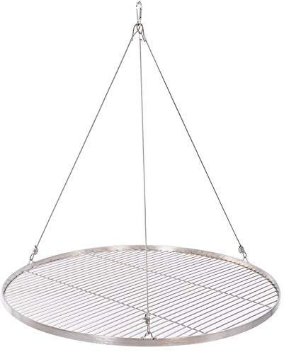 70 cm Grillrost Edelstahl für Schwenkgrill 3 Bein BBQ Grillstab 4 mm Rost mit Seil 10 mm Stababstand