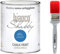 bianco Shabby Pintura a la Tiza para Todas las Superficies - 1 L Chalk Paint Blue 2020 + Brocha 40mm para Muebles de Madera - Interior & Exterior