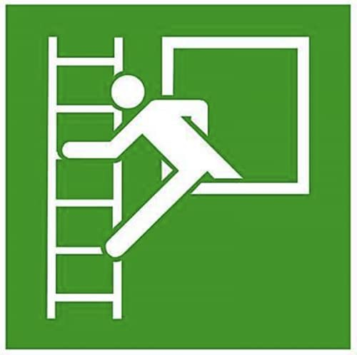 Fluchtfenster Rettungsleiter Rettungsfenster Leiter Notausstieg Schild Aufkleber