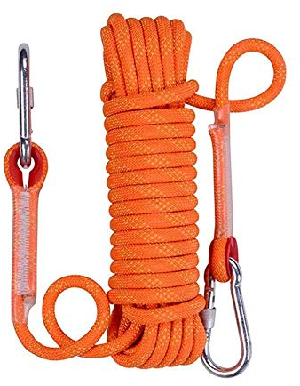 Yimihua Seil Feuerfestes Nylonseil, 10mm Langes, Lebensrettendes Statikseil, Freiluft Fallseil, Kletterseil, Abenteuerseil, Campingrettung, Karabiner, 10m, 20m, 30m, 50m (Color : 10mm, Size : 20m)