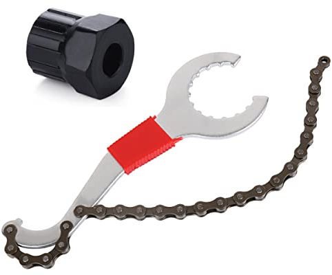 CYCEARTH Fahrrad 3-in-1 Fahrradkettenpeitsche Ritzelentferner Schraubenschlüssel Fahrradkassette Schwungrad Rotor Lockring Freilauf Entfernen Werkzeug Kit