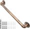 Rebala Wall Handrail 2FT/60CM,Industrial Staircase Railing 1.25 Inch Tube Diameter,Galvanized Pipe Handrail,Handrails for Indoor Stairs with Wall Mount Support for Indoor, Outdoor,Antique Brass