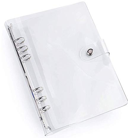 A7 Standard 6-Loch-Klarsicht-Ordner, PVC-Notizbuch, rund, Ringbuch-Schutzhülle, Loseblatt-Ordner für DIY, Reise, Fotoalbum, persönliche Organizer, Scrapbooking (A7(150 * 125mm))