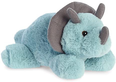 Aurora, 31863, Mini Flopsie Triceratops Dinosaurier, 20,5cm, Eco-Friendly Soft Toy, Blue
